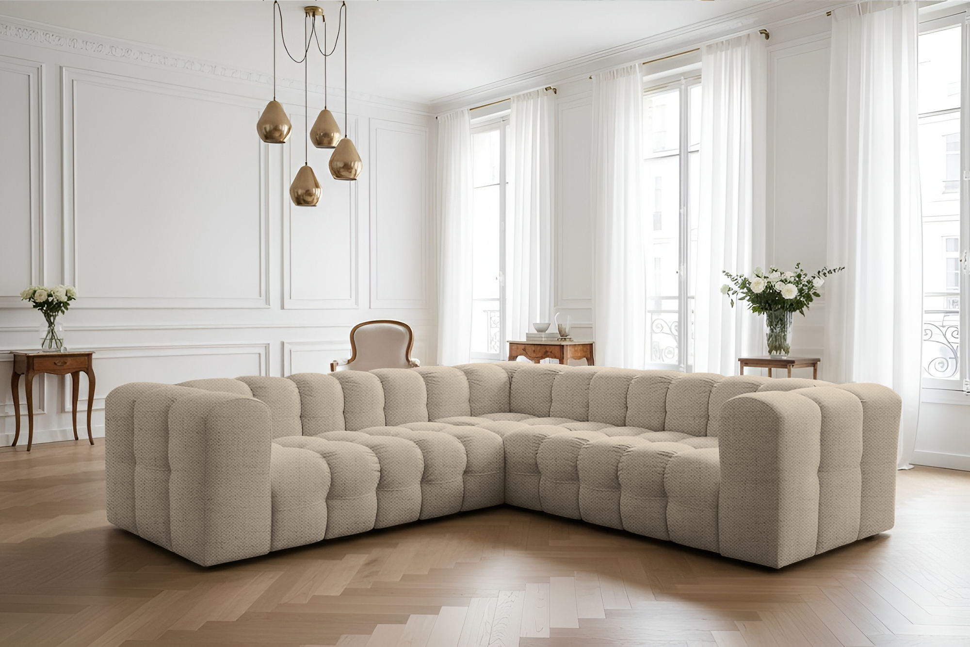 Baloo Corner Ecksofa 270x270 cm Stoff Moly Beige
